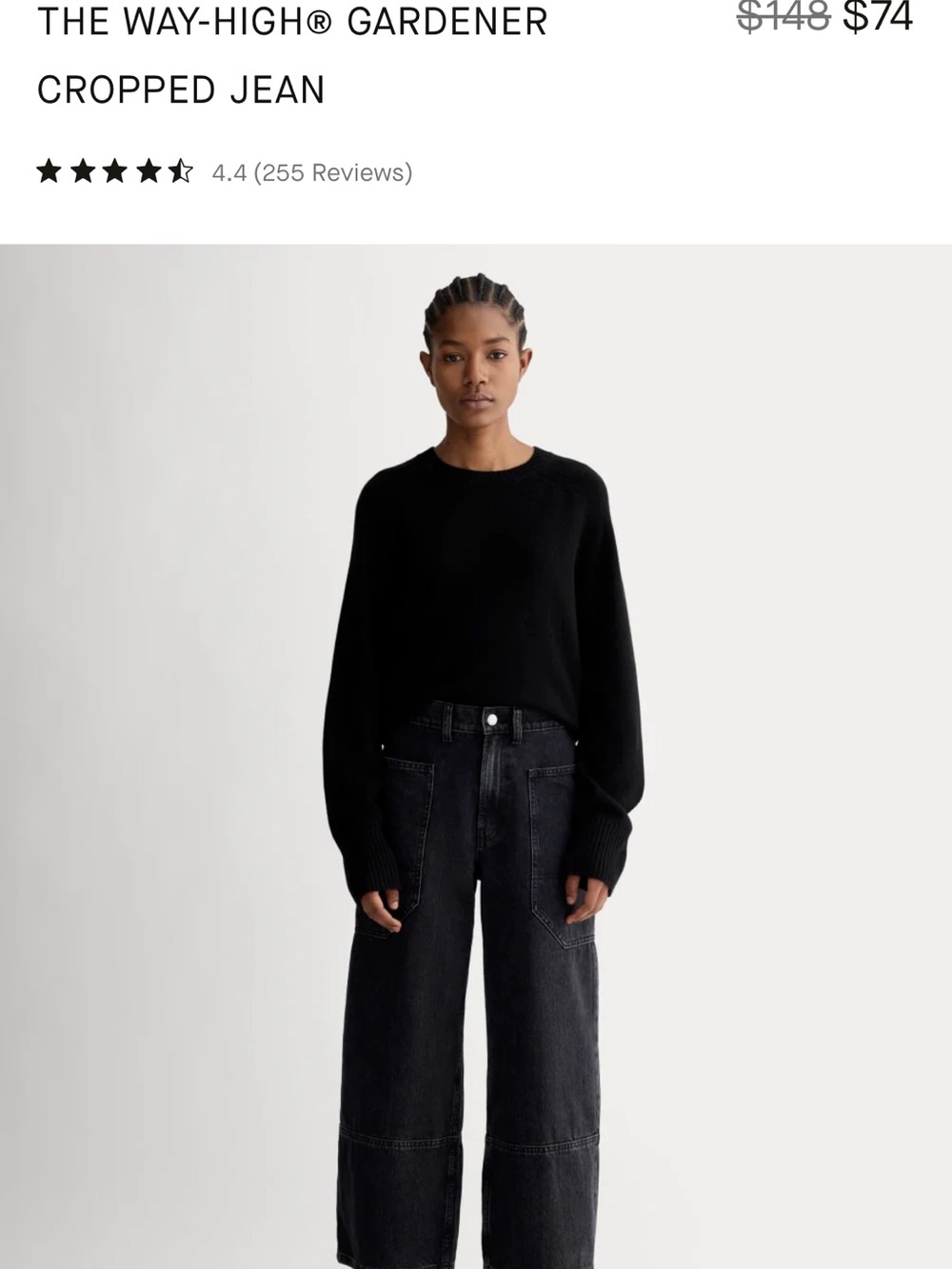 EVERLANE High-Rise Wide Leg Women’s Jeans - Black